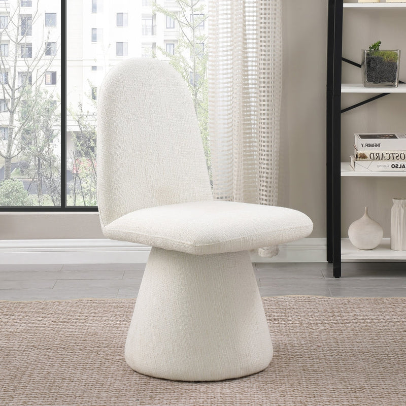 Renuar Fabric Upholstered Dining Chair in Cream, Set of 2 - 869Cream-C