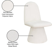 Renuar Fabric Upholstered Dining Chair in Cream, Set of 2 - 869Cream-C