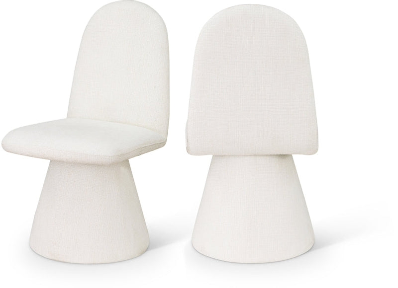 Renuar Fabric Upholstered Dining Chair in Cream, Set of 2 - 869Cream-C
