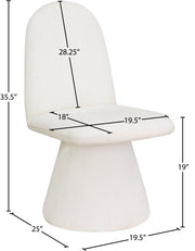 Renuar Fabric Upholstered Dining Chair in Cream, Set of 2 - 869Cream-C