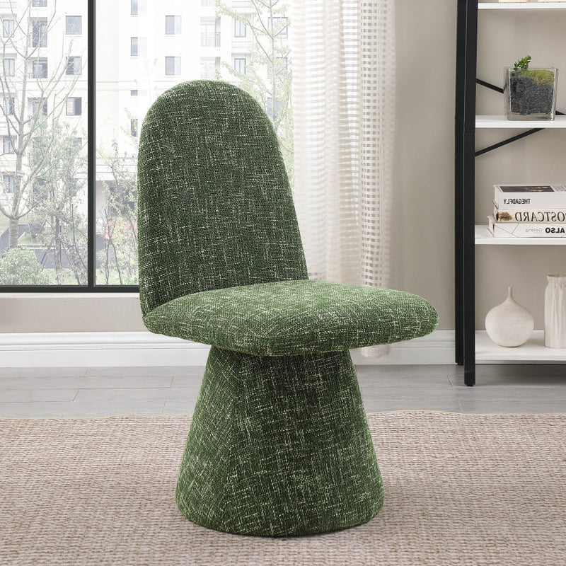 Renuar Fabric Upholstered Dining Chair in Green, Set of 2 - 869Green-C