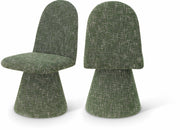 Renuar Fabric Upholstered Dining Chair in Green, Set of 2 - 869Green-C