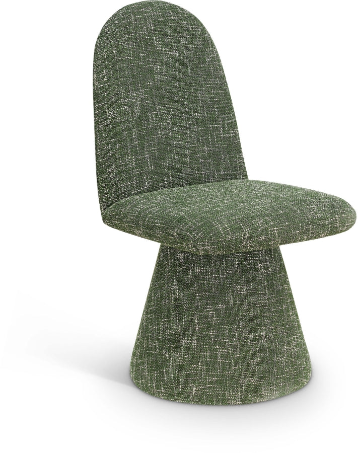 Renuar Fabric Upholstered Dining Chair in Green, Set of 2 - 869Green-C