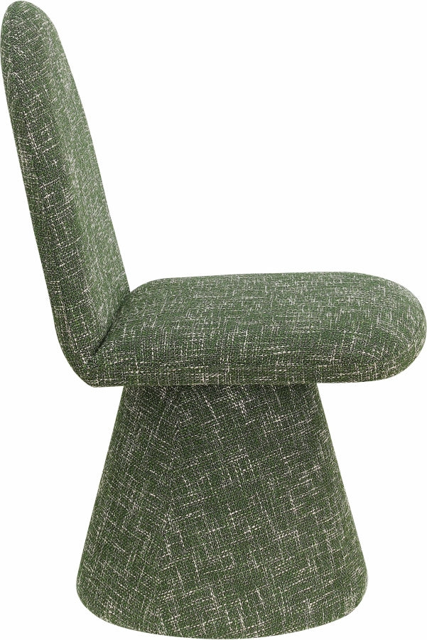 Renuar Fabric Upholstered Dining Chair in Green, Set of 2 - 869Green-C