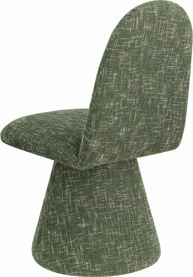 Renuar Fabric Upholstered Dining Chair in Green, Set of 2 - 869Green-C