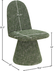 Renuar Fabric Upholstered Dining Chair in Green, Set of 2 - 869Green-C