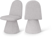 Renuar Fabric Upholstered Dining Chair in Grey, Set of 2 - 869Grey-C