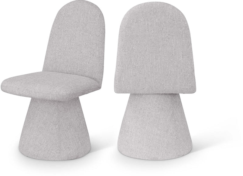 Renuar Fabric Upholstered Dining Chair in Grey, Set of 2 - 869Grey-C