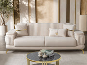 Resital 3-pieces (Sofa & Loveseat & Chair) Livingroom Set in Cream - 200-ST-RES-FLORIA04-321