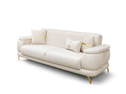 Resital 3-pieces (Sofa & Loveseat & Chair) Livingroom Set in Cream - 200-ST-RES-FLORIA04-321