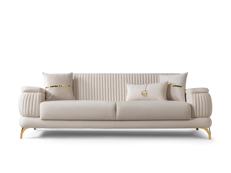 Resital 3-pieces (Sofa & Loveseat & Chair) Livingroom Set in Cream - 200-ST-RES-FLORIA04-321