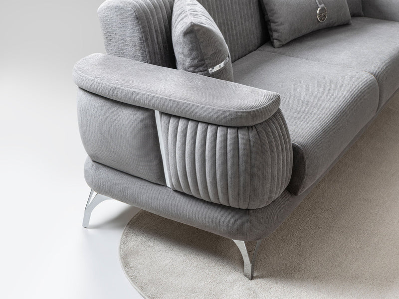 Resital 3-pieces (Sofa & Loveseat & Chair) Livingroom Set in Grey - 200-ST-RES-FLORIA22-321