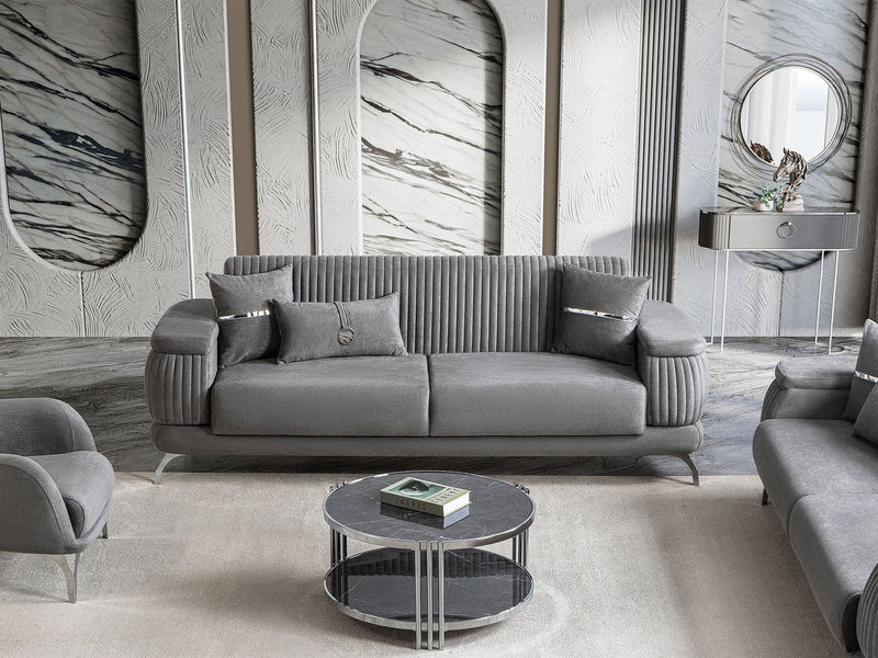 Resital 3-pieces (Sofa & Loveseat & Chair) Livingroom Set in Grey - 200-ST-RES-FLORIA22-321