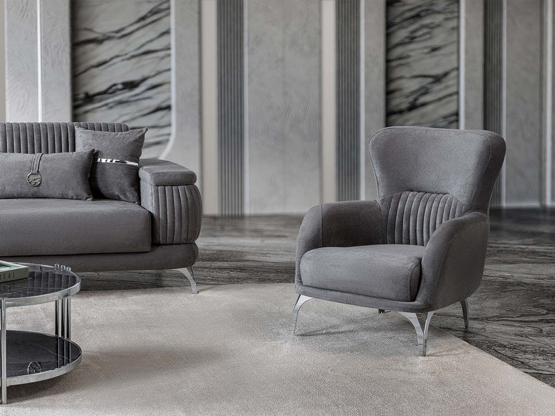 Resital 3-pieces (Sofa & Loveseat & Chair) Livingroom Set in Grey - 200-ST-RES-FLORIA22-321