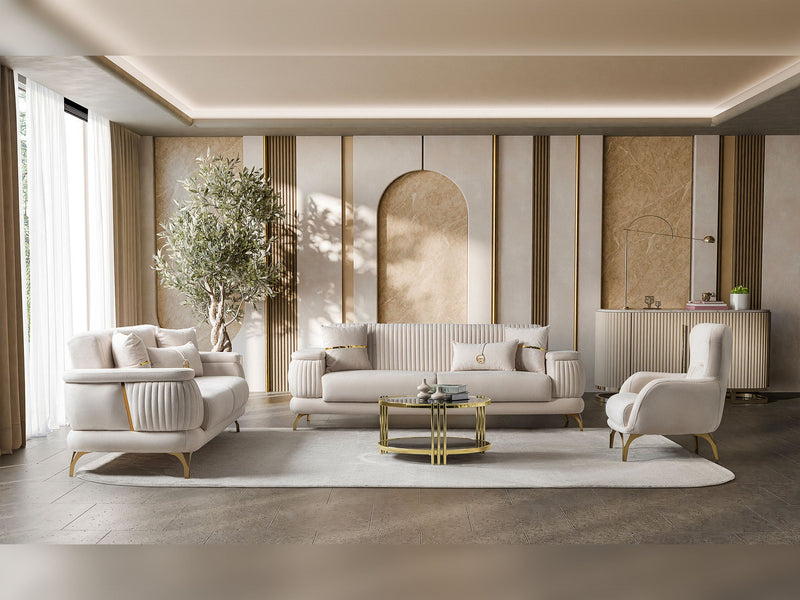 Resital 3-pieces (Sofa & Loveseat & Chair) Livingroom Set in Grey - 200-ST-RES-FLORIA22-321