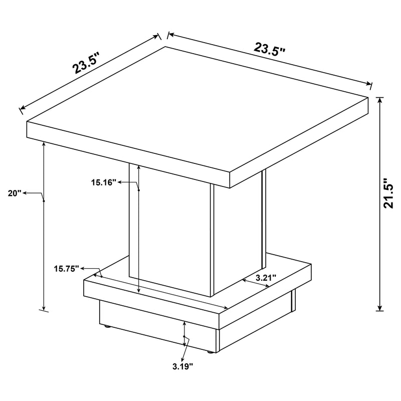 Reston 2-piece Square Coffee and End Table Set Cappuccino - 705168-S2