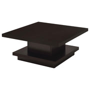 Reston Square Engineered Wood Coffee Table with Casters Cappuccino - 705168