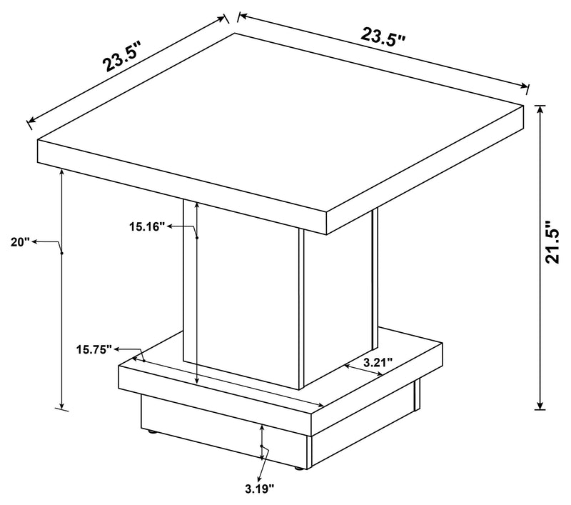 Reston Square Engineered Wood Side End Table Cappuccino - 705167