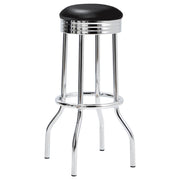 Retro 3-piece Round 1950s Bistro Pub Bar Table Set Black - 2405-S3