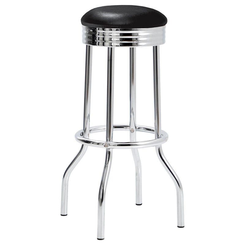Retro 3-piece Round 1950s Bistro Pub Bar Table Set Black - 2405-S3