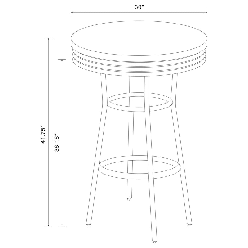 Retro 3-piece Round 1950s Bistro Pub Bar Table Set Black - 2405-S3