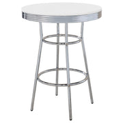 Retro 3-piece Round 1950s Bistro Pub Bar Table Set White - 2300-S3