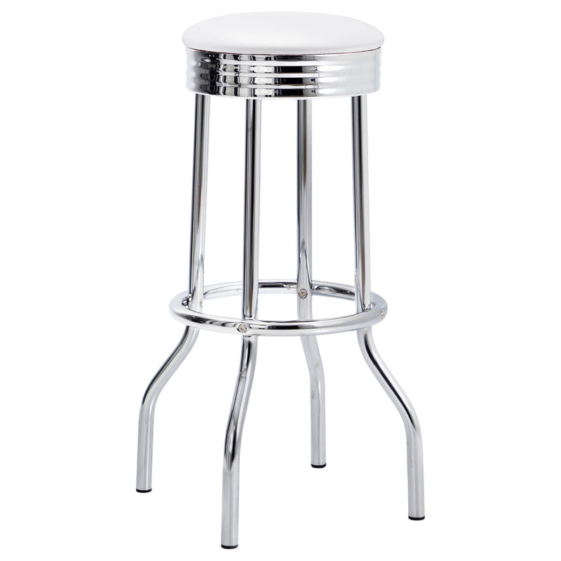 Retro 3-piece Round 1950s Bistro Pub Bar Table Set White - 2300-S3
