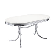 Retro 5-piece Oval Dining Table Set White and Red - 2065-S5R