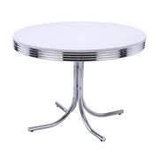 Retro 5-piece Round Dining Table Set White and Red - 2388-S5R