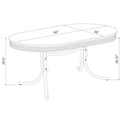 Retro Oval 60-inch Wood Top Dining Table White and Chrome - 2065