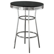 Retro Round 30-inch 1950's Bistro Pub Height Bar Table Black - 2405