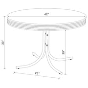 Retro Round 42-inch Wood Top Dining Table White and Chrome - 2388