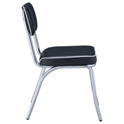Retro Upholstered Dining Side Chair Black (Set of 2) - 2066