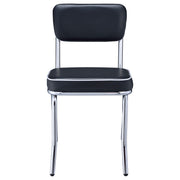 Retro Upholstered Dining Side Chair Black (Set of 2) - 2066