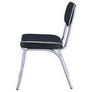 Retro Upholstered Dining Side Chair Black (Set of 2) - 2066