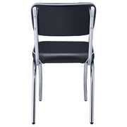 Retro Upholstered Dining Side Chair Black (Set of 2) - 2066