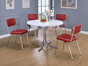Retro Upholstered Dining Side Chair Red (Set of 2) - 2450R
