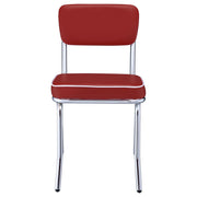 Retro Upholstered Dining Side Chair Red (Set of 2) - 2450R
