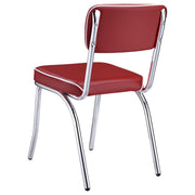 Retro Upholstered Dining Side Chair Red (Set of 2) - 2450R