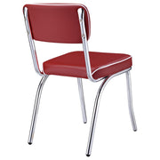 Retro Upholstered Dining Side Chair Red (Set of 2) - 2450R
