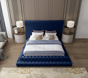 Revel Velvet King Bed (3 Boxes) Blue - Gate FurnitureKing Bed