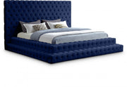 Revel Velvet King Bed (3 Boxes) Blue - Gate FurnitureKing Bed