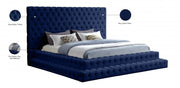 Revel Velvet King Bed (3 Boxes) Blue - Gate FurnitureKing Bed