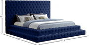 Revel Velvet King Bed (3 Boxes) Blue - Gate FurnitureKing Bed