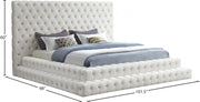 Revel Velvet King Bed (3 Boxes) Cream - Gate FurnitureKing Bed