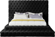 Revel Velvet Queen Bed (3 Boxes) Black - Gate FurnitureQueen Bed