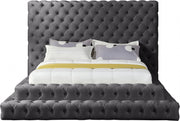 Revel Velvet Queen Bed (3 Boxes) Grey - Gate FurnitureQueen Bed