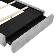 Reverie Pewter King Bed with Drawer - Gate FurnitureKing Bed