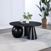 Revive Solid Wood And Oak Veneer Coffee Table in Black - 99025Black-CT