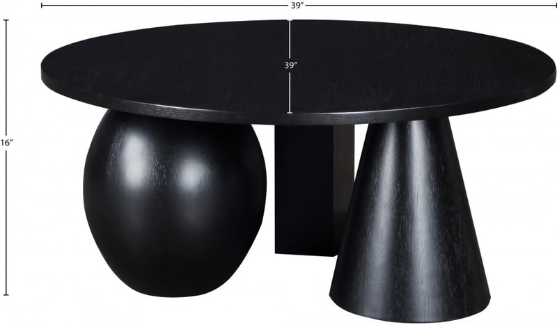Revive Solid Wood And Oak Veneer Coffee Table in Black - 99025Black-CT